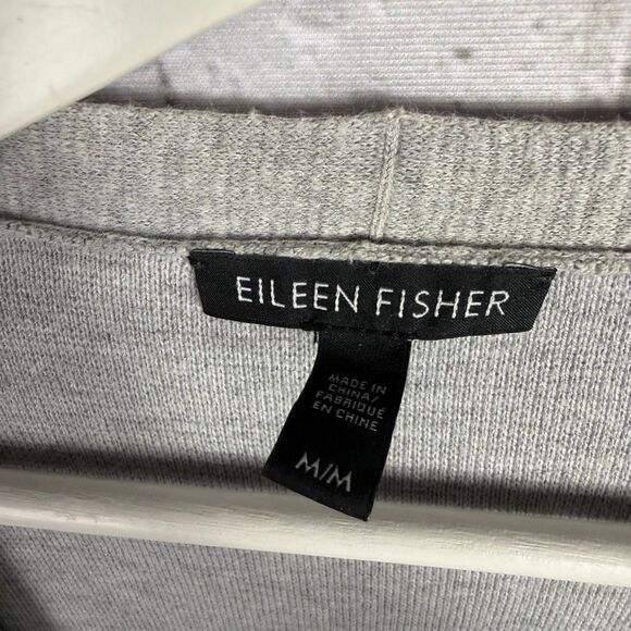 EILEEN FISHER Fine Organic Cotton & Silk Cardigan Size M - Picture 4 of 7
